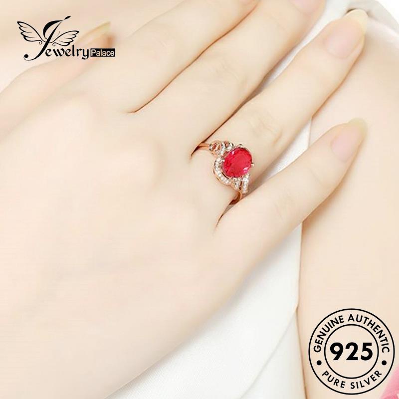 Jewelrypalace Cincin Perak Ruby Wanita925 Kuntum Asli R1710