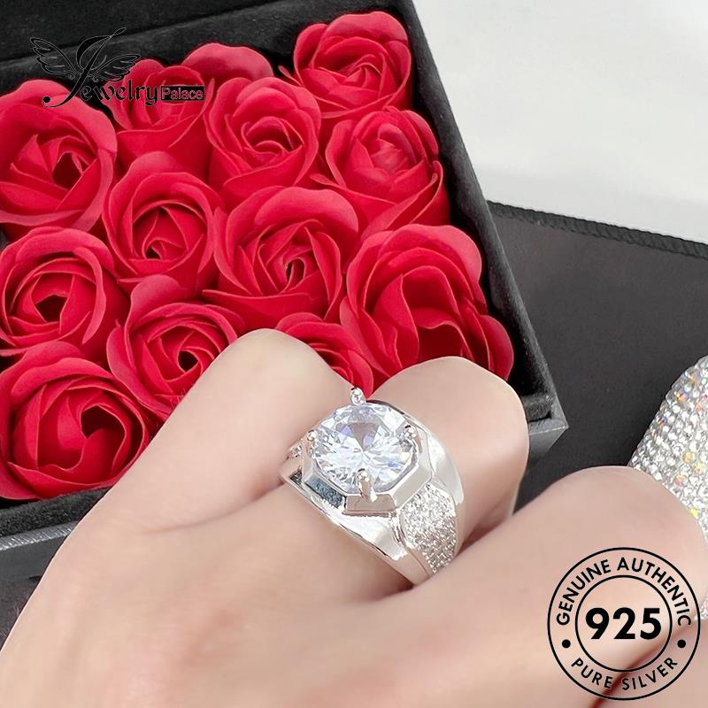 Tempat Perhiasan925 Moissanite Perak Mendominasi Berlian Pria Asli Rings R1713