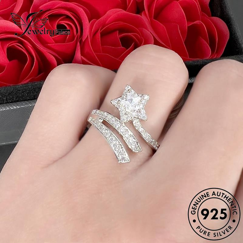 Jewelrypalace Astral Wanita925 Cincin Berlian Moissanite Perak Emas Asli R1779