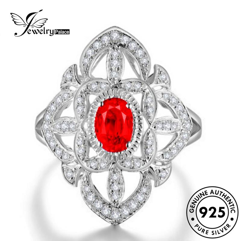 Jewelrypalace Ruby Original Cincin Hollow Perak Wanita Motif925 R1787