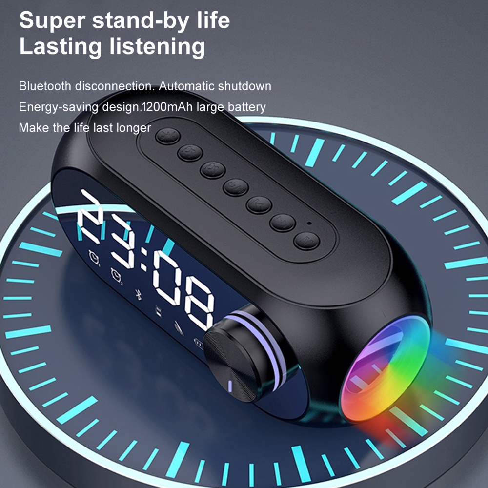 Alarm Clock LED Display Speaker Bluetooth Portable Charger Suara Audio Speaker Musik Box