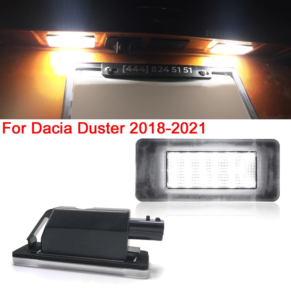 1pasang Untuk Dacia Kain Lap 2018 2019 2020 2021tahun Mobil Kecerahan Tinggi Putih LED Plat Nomor Lampu