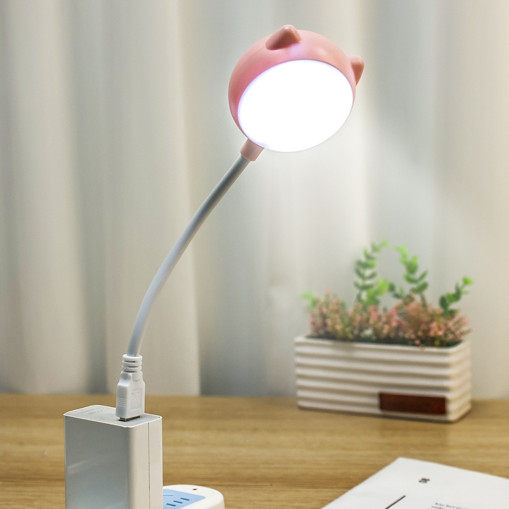 Lampu Suara Pintar Hemat Energi USB/Cahaya Lembut Pelindung Mata Membaca Lampu Malam/Lampu Meja Kamar Tidur Rumah Mini Portable/Lampu Suasana Berubah Warna LED