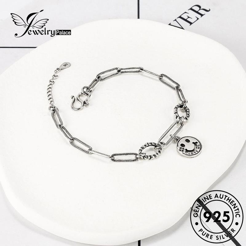Jewelrypalace Gelang Simple Face Silver Wanita Asli Smiley925 B217