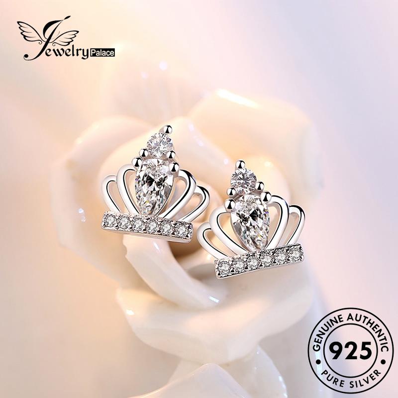 Jewelrypalace Berlian Moissanite Temperamen Anting Asli Mahkota Wanita Stud925 Perak E79