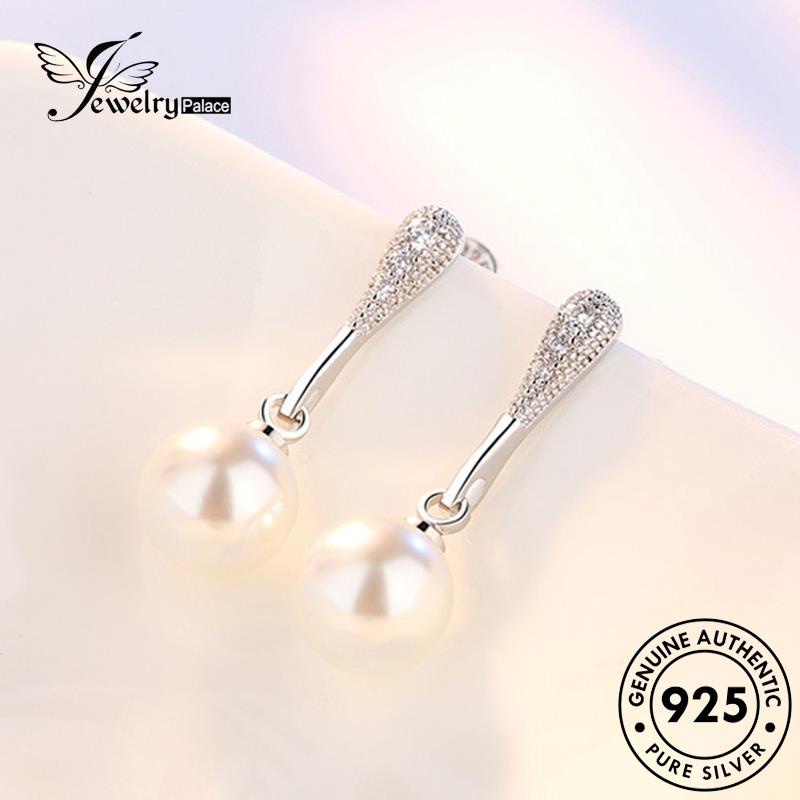 Jewelrypalace Stud Temperamen925Drop Wanita Asli Anting Perak Bentuk Mutiara E118