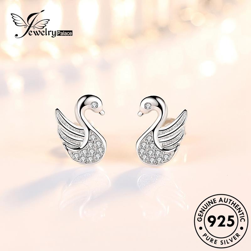 Jewelrypalace Wanita Temperamen Anting Berlian Moissanite Stud Swan925 Perak Asli E127