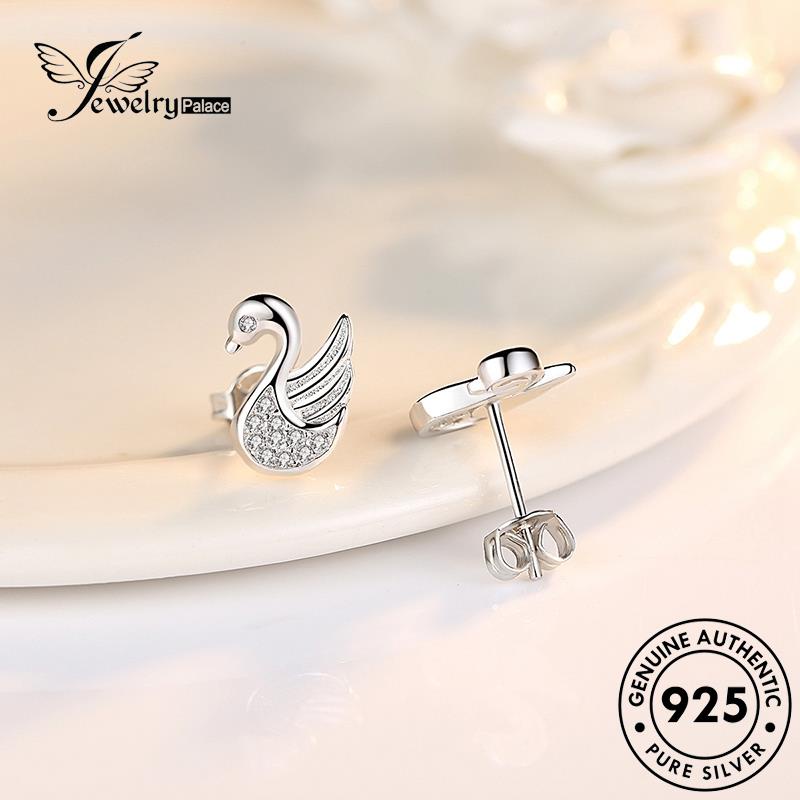 Jewelrypalace Wanita Temperamen Anting Berlian Moissanite Stud Swan925 Perak Asli E127