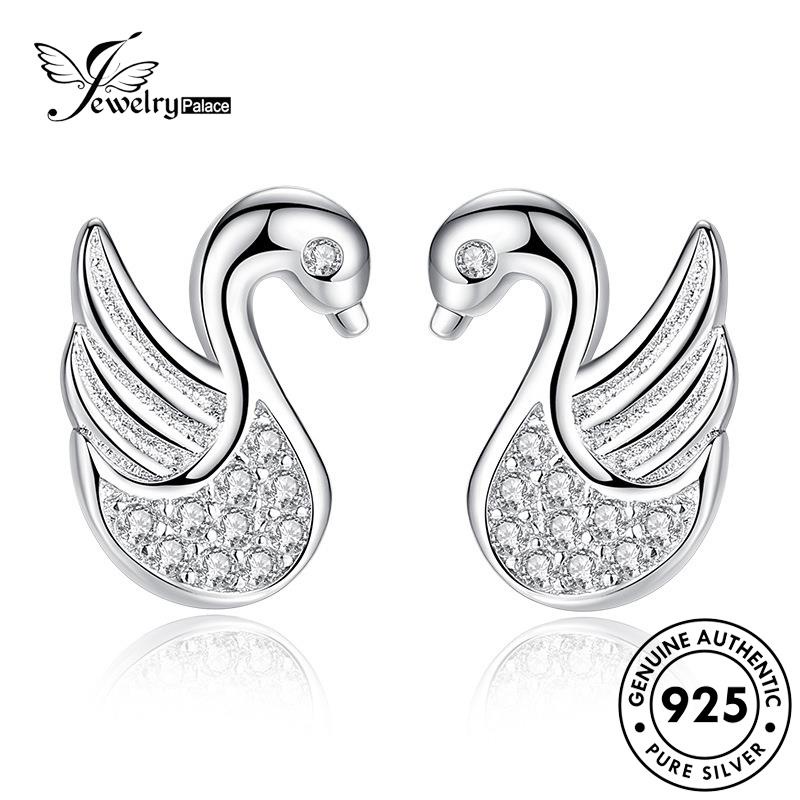 Jewelrypalace Wanita Temperamen Anting Berlian Moissanite Stud Swan925 Perak Asli E127