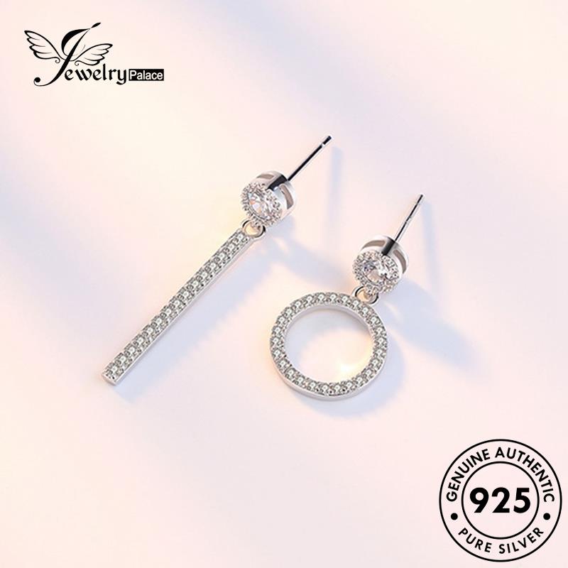 Jewelrypalace Asli Stud Perak Wanita Lingkaran Simple Anting Berlian925 Moissanite E129