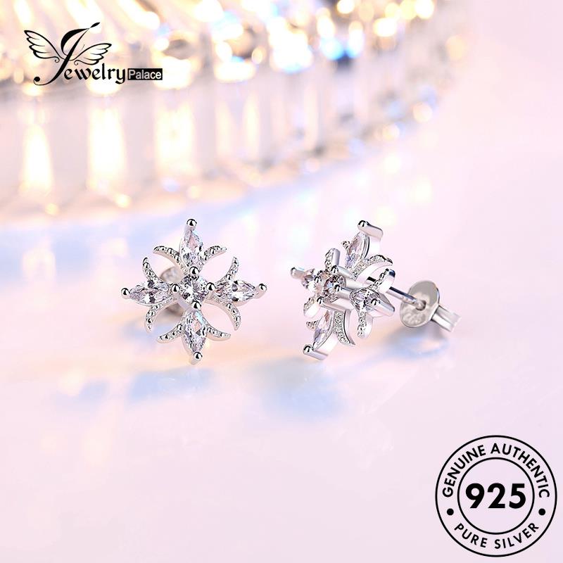 Jewelrypalace Perak Berlian Stud Wanita925 Moissanite Kepribadian Anting Lotus Asli E253