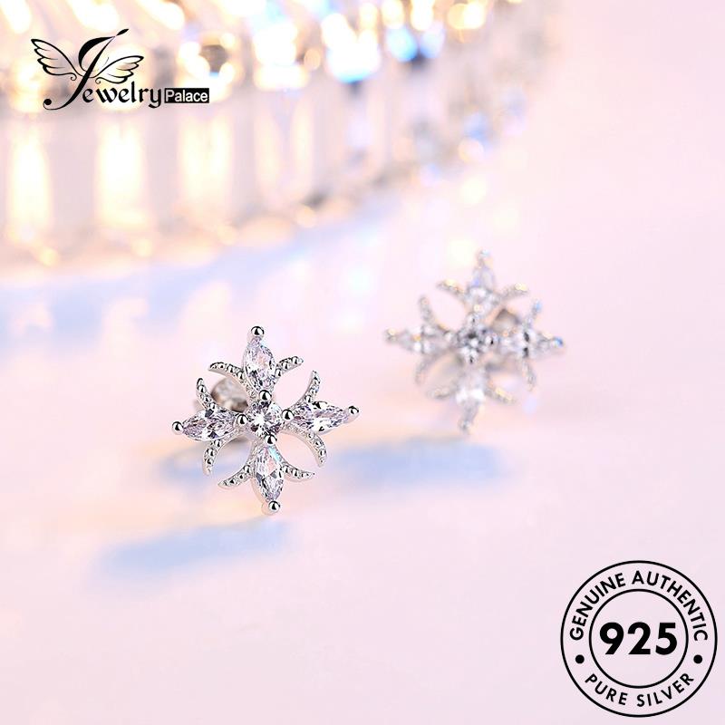 Jewelrypalace Perak Berlian Stud Wanita925 Moissanite Kepribadian Anting Lotus Asli E253