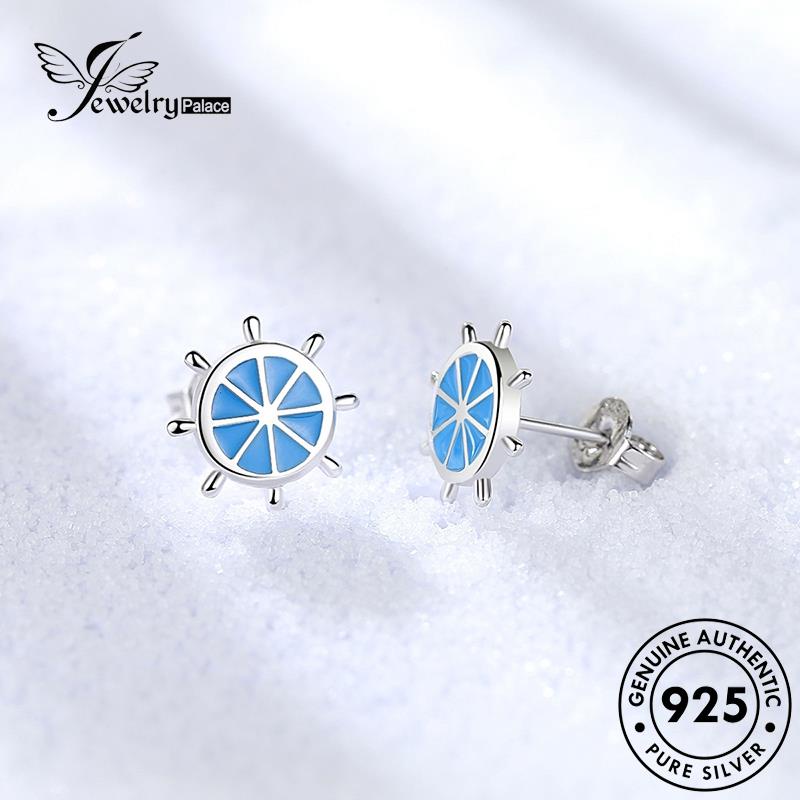 Jewelrypalace Anting Tusuk Asli Kemudi Kreatif Perak925 Biru Wanita E325