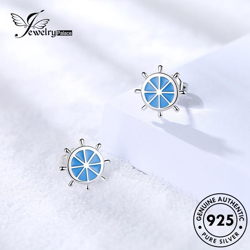 Jewelrypalace Anting Tusuk Asli Kemudi Kreatif Perak925 Biru Wanita E325