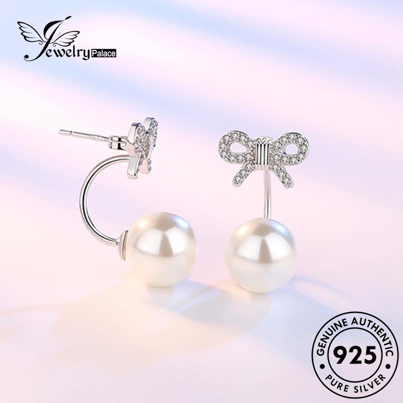 Jewelrypalace Anting Tusuk Simple Bow Silver Asli Mutiara925 Wanita E295