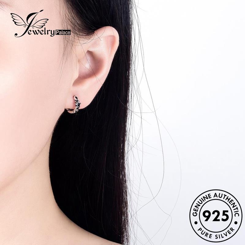 Jewelrypalace Star Hoop Anting Berujung Lima Asli Hollow925 Perak Wanita Keluar E408