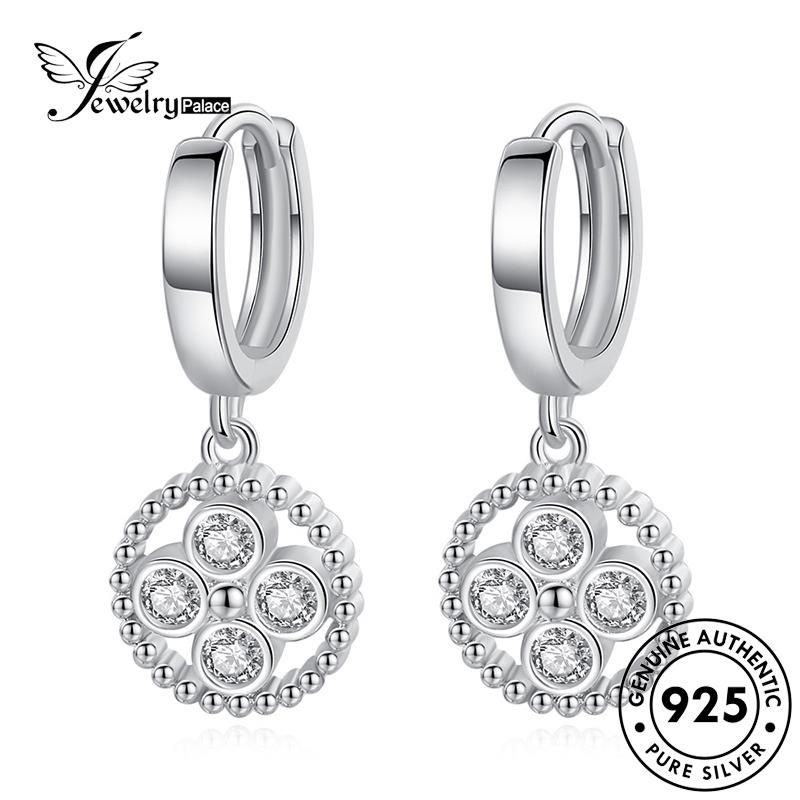 Jewelrypalace Asli Lingkaran Perak Wanita Simple Hoop Moissanite Anting Berlian925 E423