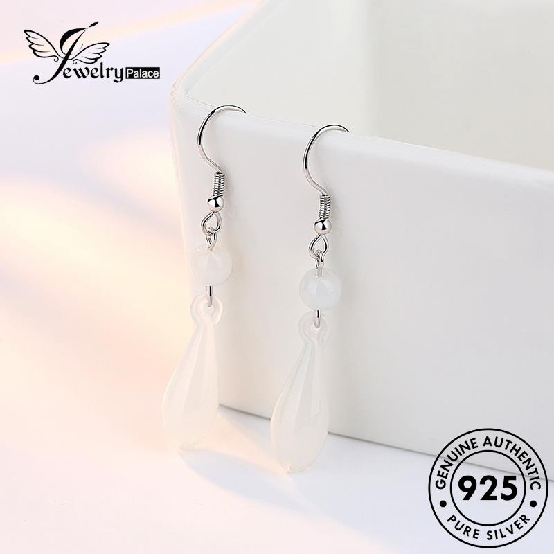 Jewelrypalace Temperament Asli Magnolia Pengait Wanita Anting Giok Perak925 E466
