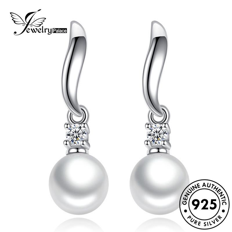 Jewelrypalace Hook Mutiara Wanita Asli925 Anting Perak Lembut E476