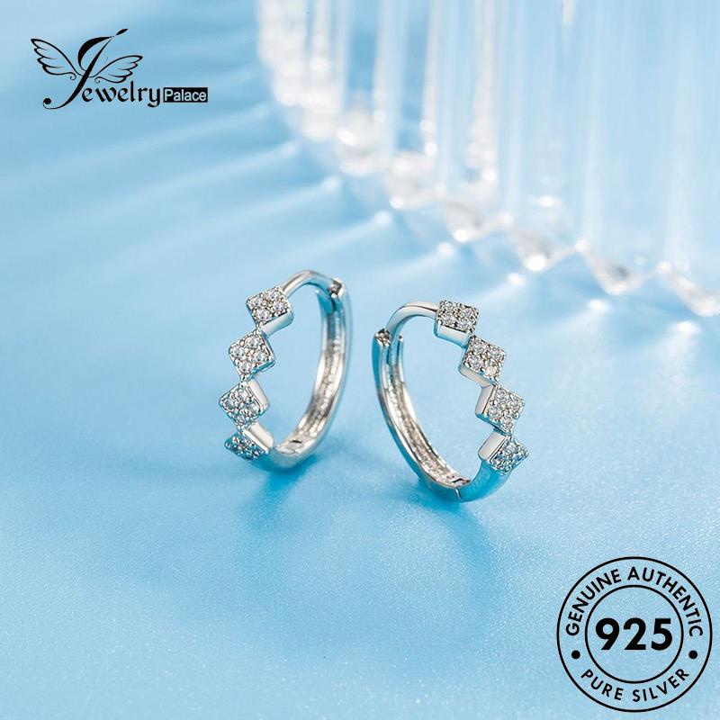 Jewelrypalace Moissanite Wanita925 Anting Canggih Hoop Asli Berlian Diamond Perak E425