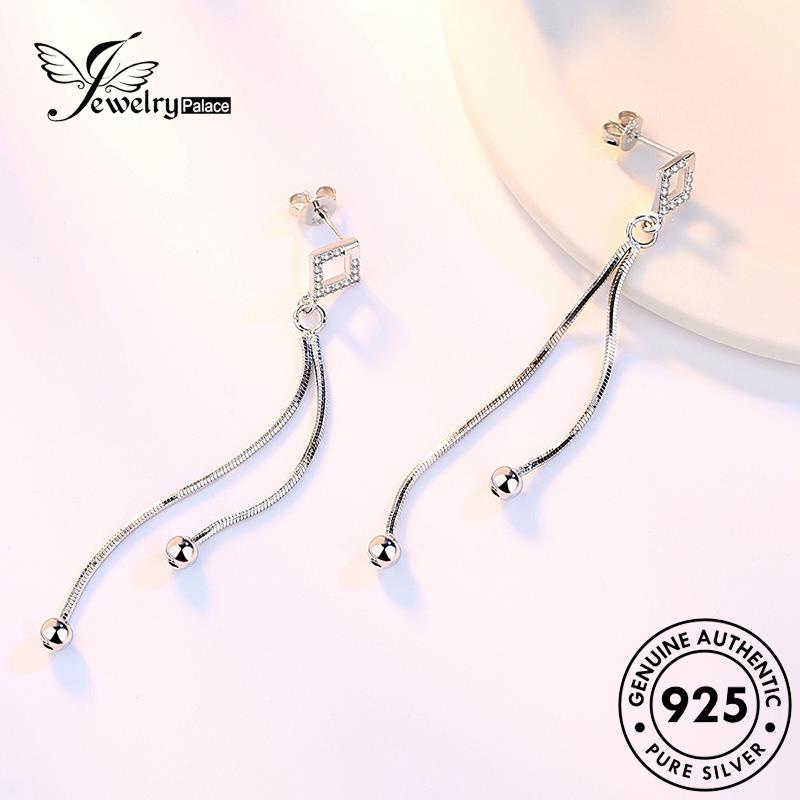 Jewelrypalace Anting Perak Berlian Moissanite925 Belah Ketupat Simple Wanita Asli Stud E528