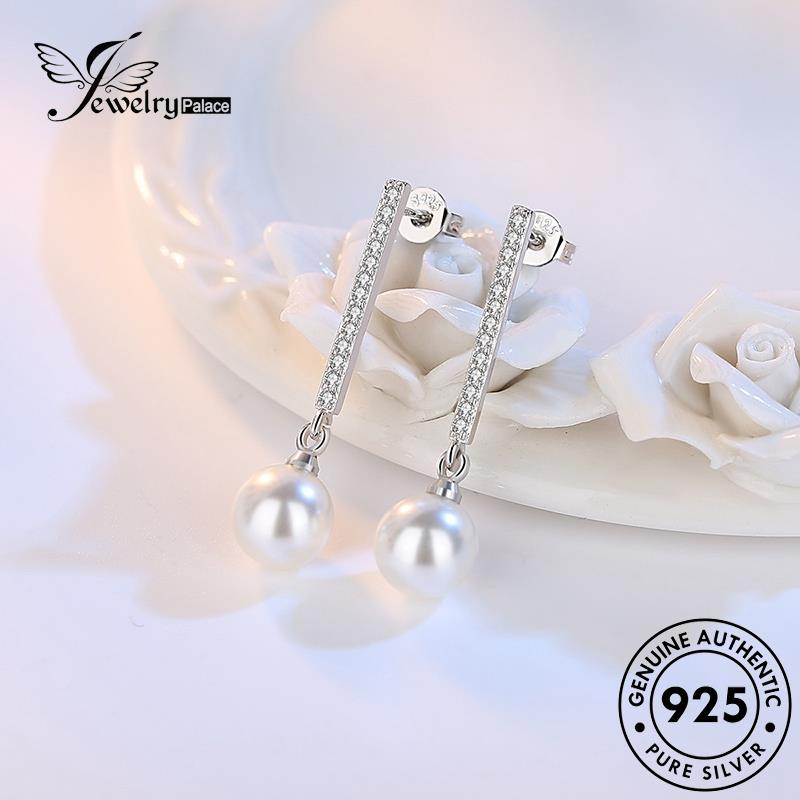 Perhiasanpalace Mutiara925Asli Simple Stud Rumbai Perak Wanita Anting E597