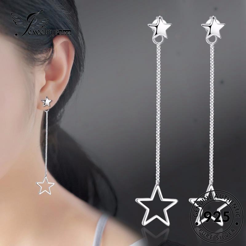 Perhiasantempat Wanita Stud Perak Asli Pentagram Anting Manis925 E554