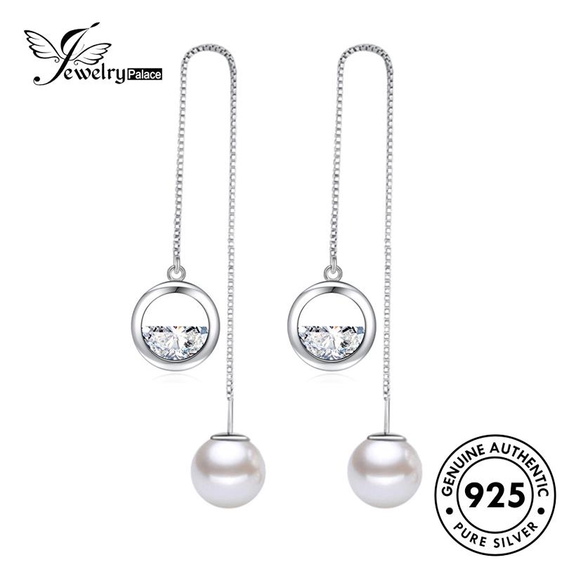 Jewelrypalace Asli Anting Drop Fresh Kecil Mutiara Rumbai925 Perak Wanita E621