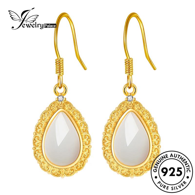 Jewelrypalace Anting Emas925 Giok Perak Asli Wanita Hook Lace Vintage E718