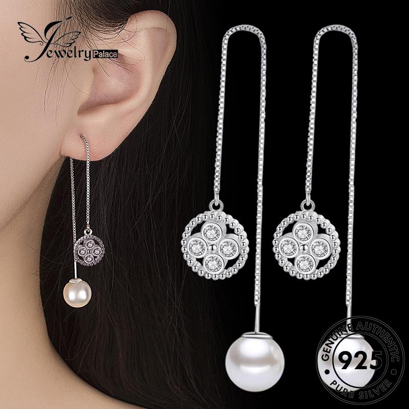 Jewelrypalace Bulat Perak Mutiara All-Match Wanita925 Anting Tetes Asli E681