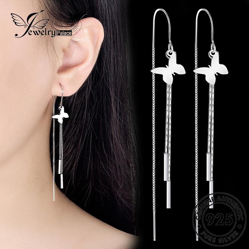 Jewelrypalace Anting Asli Perak925 Wanita Simple Drop Butterfly E758