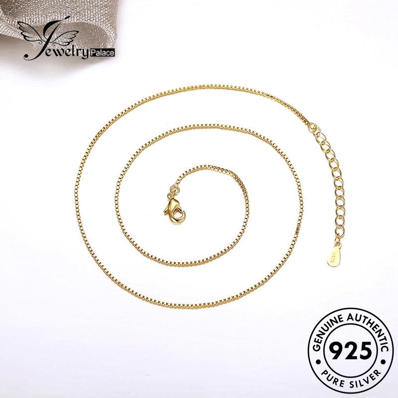 Jewelrypalace Fashion925 Kalung Perak Asli Wanita Gold Kotak N72