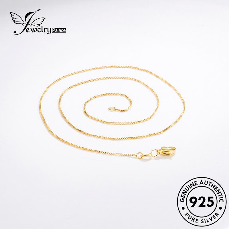Jewelrypalace Fashion925 Kalung Perak Asli Wanita Gold Kotak N72