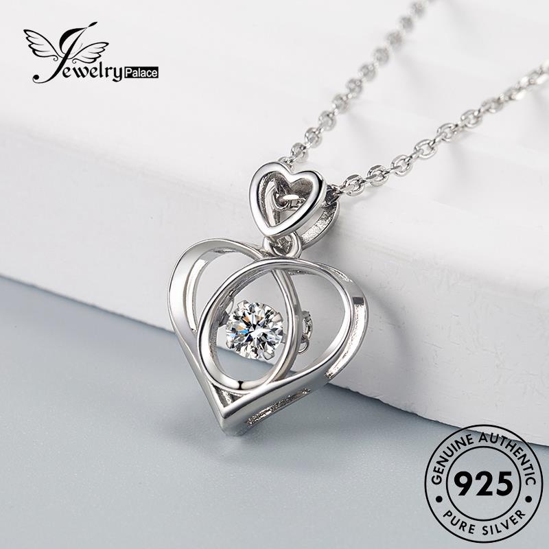 Jewelrypalace Hati Perak Bentuk Safir Wanita Asli925 Kalung Smart N321