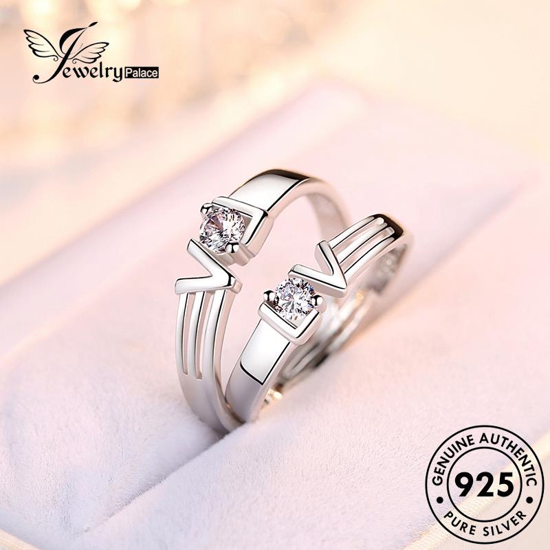 Perhiasantempat Versi Perak Love925 Cincin Korea Asli Couple R102