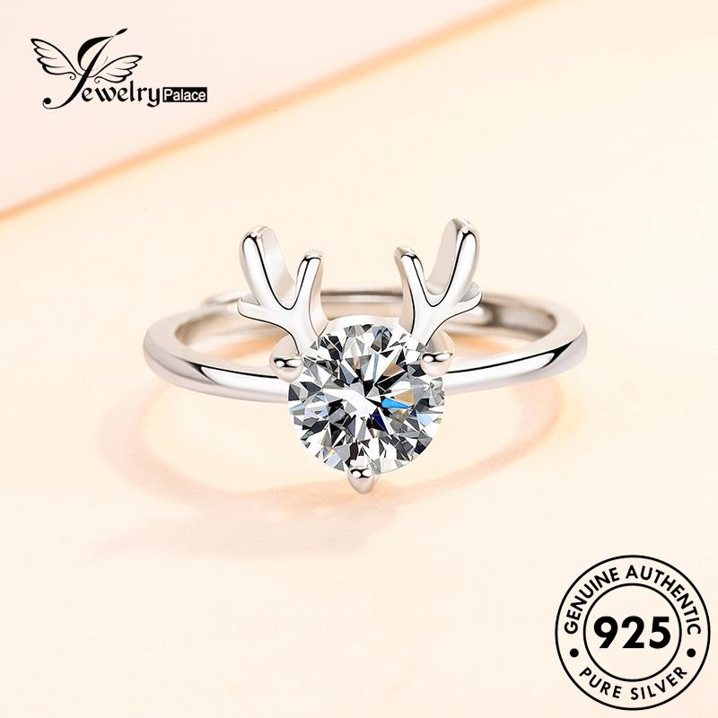 Jewelrypalace Cincin Berlian Moissanite Kepribadian925 Perak Wanita Asli Tanduk R133