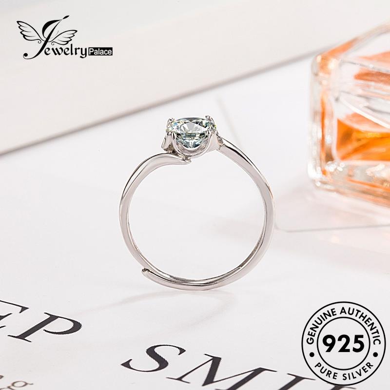 Jewelrypalace Twist Wanita925 Opening Diamond Moissanite Cincin Perak Asli Lengan R136