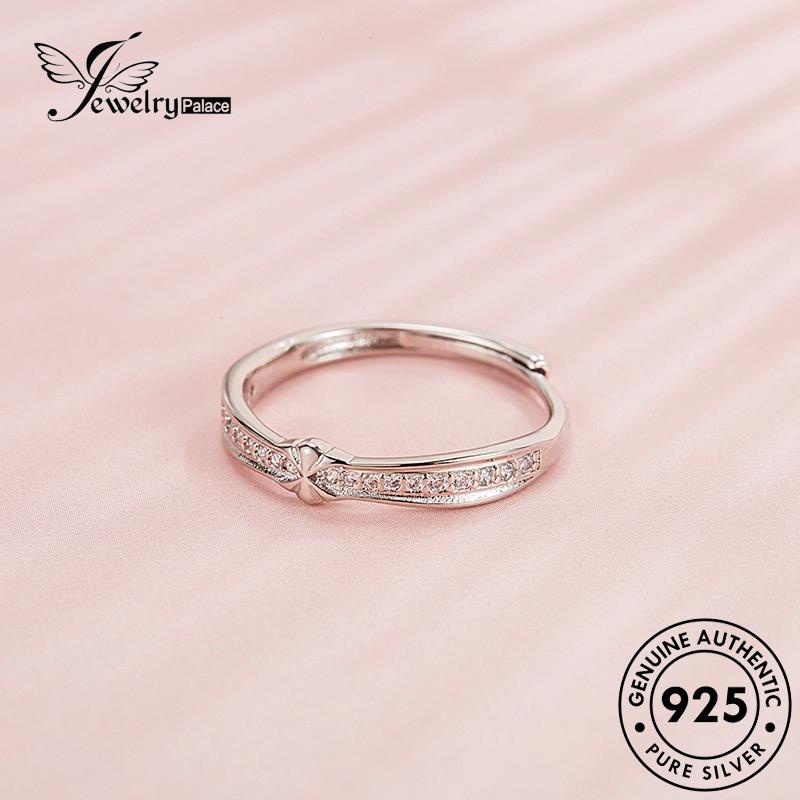 Jewelrypalace Perhiasan Berlian Simple Perak Moissanite 925cincin Couple Asli M064