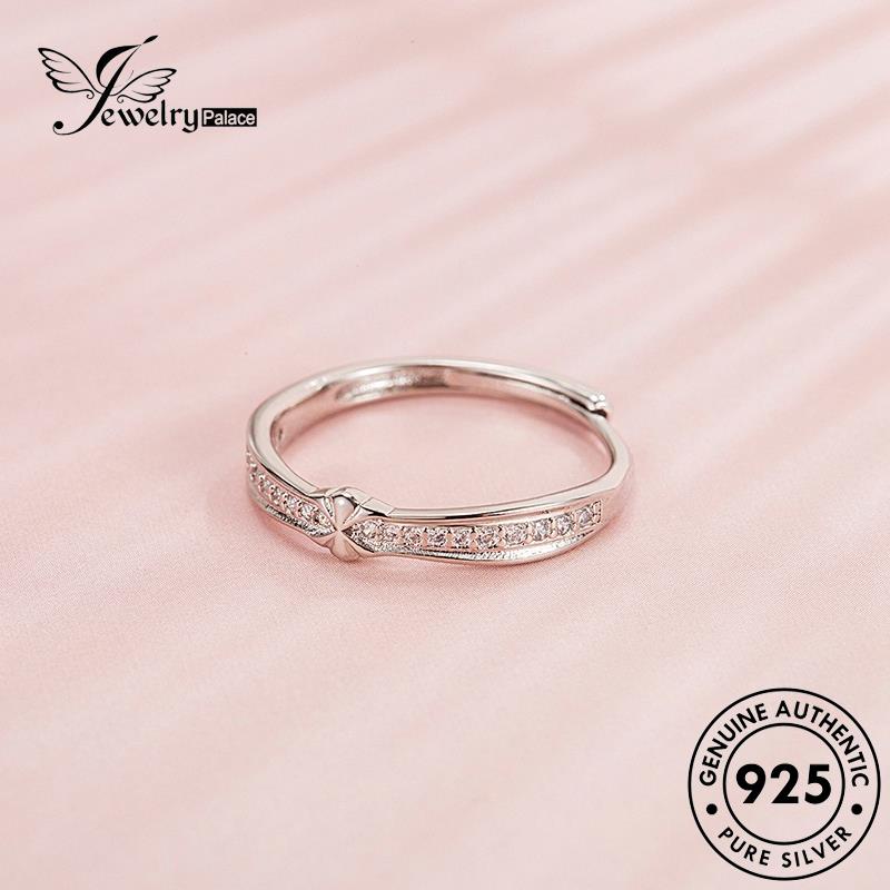 Jewelrypalace 925 Noir Cincin Perak Simple Couple Asli R304