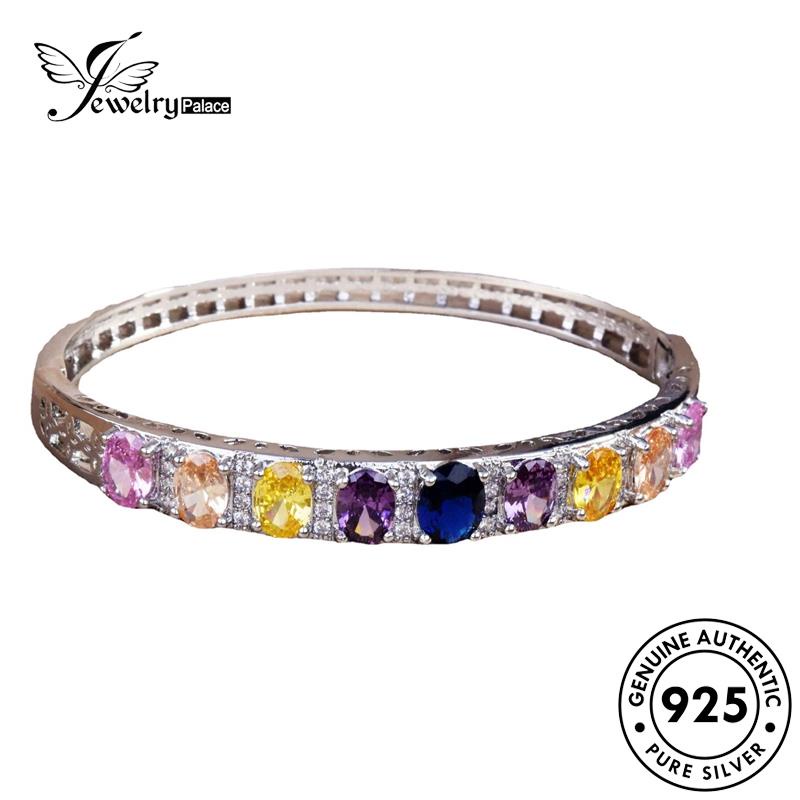 Jewelrypalace Perak Wanita Asli925 Gelang Kristal Ujung Tinggi B549