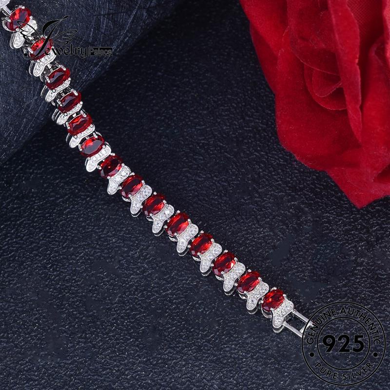 Jewelrypalace Perak Berlian925 Wanita Gelang Ruby Asli Mewah B591