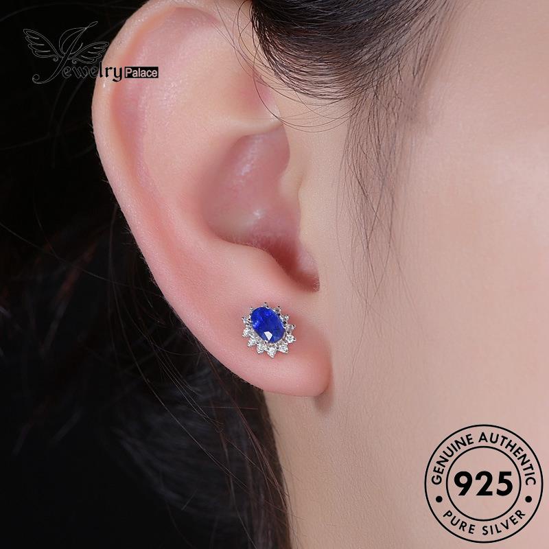 Jewelrypalace Anting Wanita Asli Silver Oval Citrine Stud925 E138