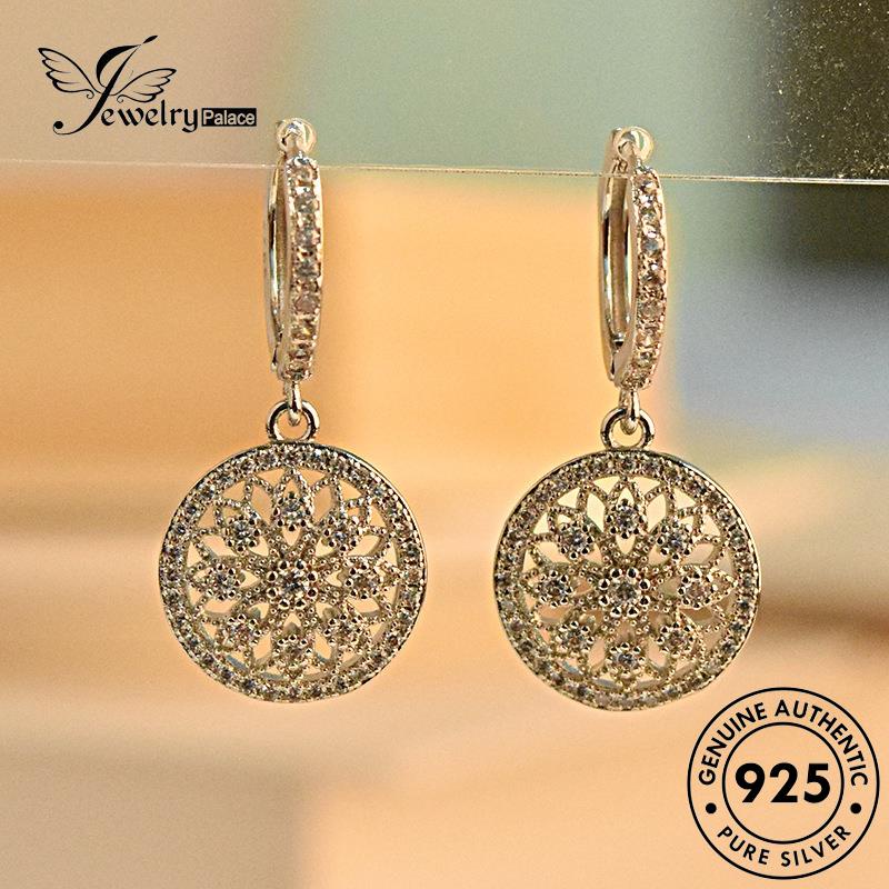 Jewelrypalace Anting Perak Hoop Dreamcatcher925 Moissanite Asli Anting Emas Berlian Wanita E191