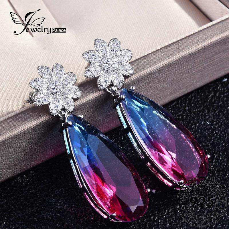 Jewelrypalace Drop Water Amethyst925 Anting Perak Asli Wanita Stud E807