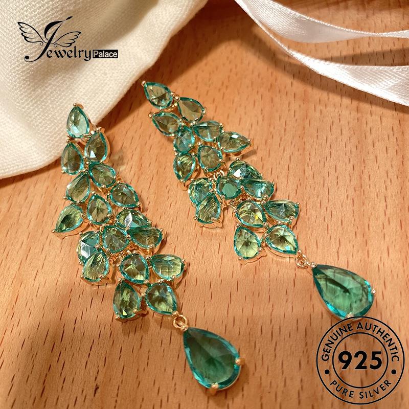 Tempat Perhiasanperhiasanperhiasanperhiasan925 Stud Asli Emerald Leaf Daunemas Wanita Anting E882