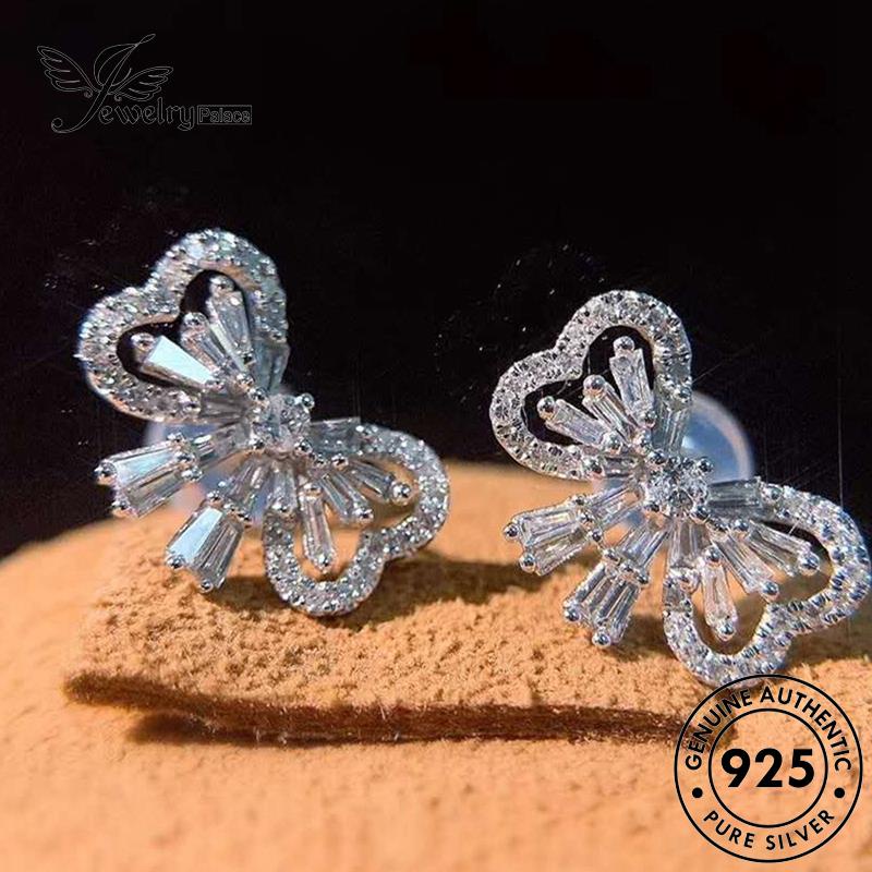 Jewelrypalace925asli Tusuk Kupu Berlian Wanita Perak Ikat Anting Moissanite E914