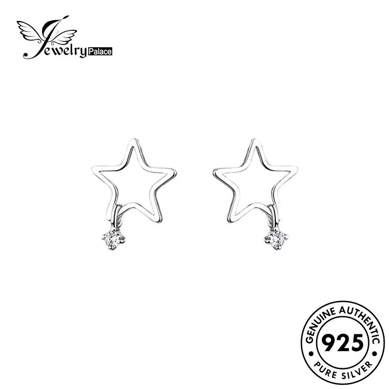 Jewelrypalace Perak925 Stud Berlian Wanita Asli Star Moissanite Anting E950