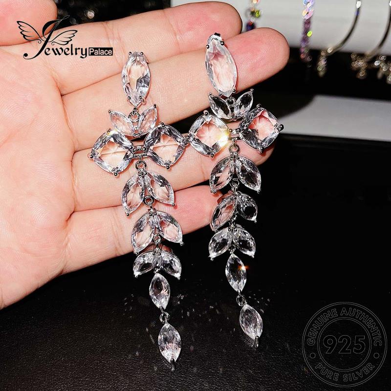 Perhiasantempat Wanita925 Moissanite Kelopak Berlian Asli Silver Stud Earrings E1048