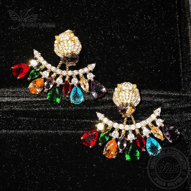 Perhiasantempat Anting Wanita Tusuk Kepala Silver Ruby Gold Tiger925Asli E1140