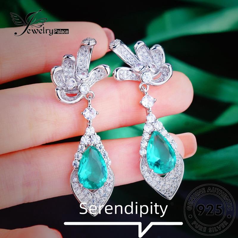 Jewelrypalace Stud Kaktus Wanita Anting Perak Asli925 Emerald E1196